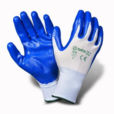   世达 521801 PPE13针蓝丁腈掌涂手套