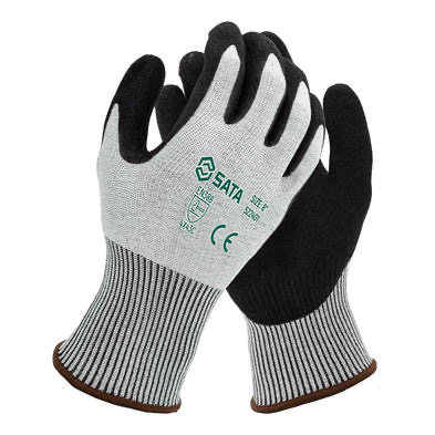 世达522401-8 PPE 丁腈双层磨砂涂掌防切割手套-C级