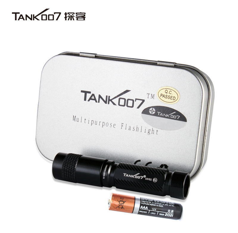 TANK007 UV01 便携式迷你日用UV手电筒-黑色