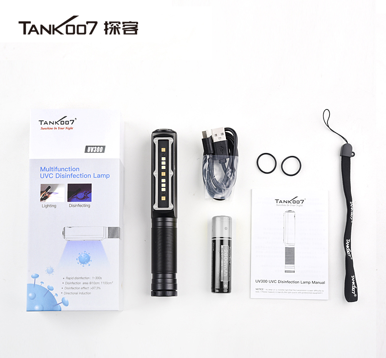 TANK007 UV300多用途消毒手电-锂电池