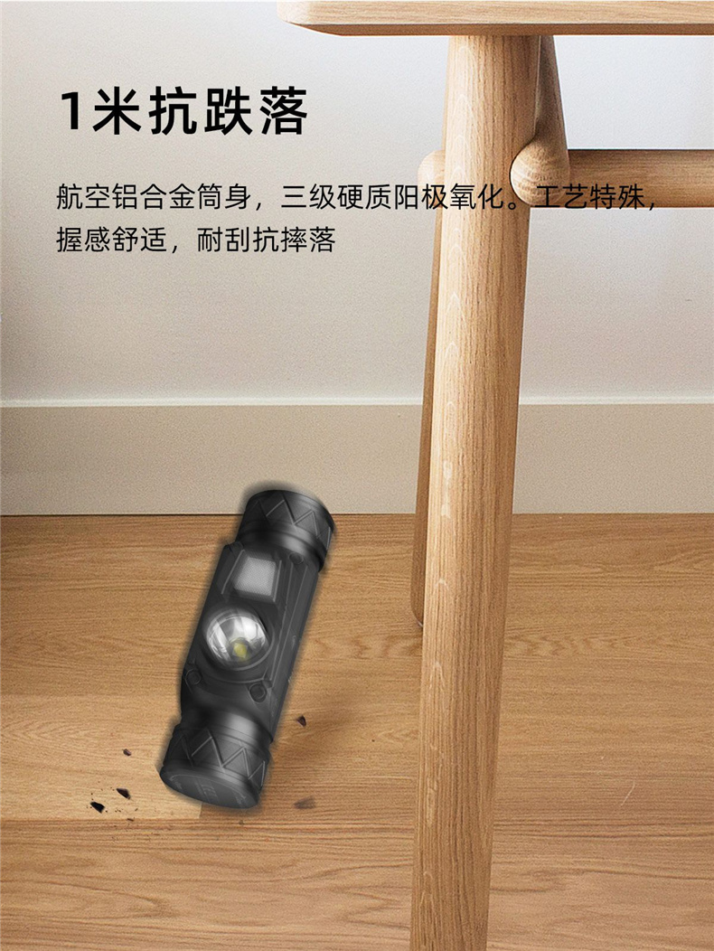 务本（WUBEN）H1头灯USB充电防水-黑色