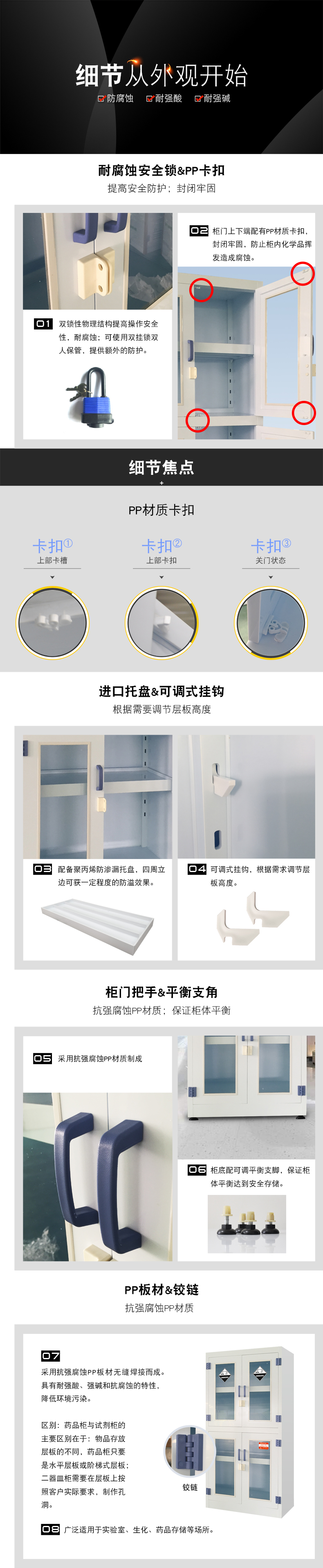 众御 ZYPM1800-3 PP药品柜/试剂柜