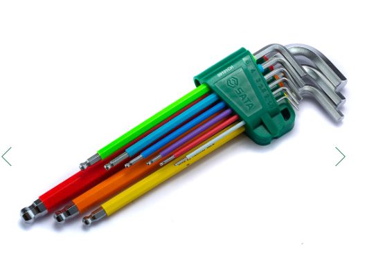 世达工具 09101CH 彩虹系列9件特长球头内六角扳手组套-1.5-10mm - 世达