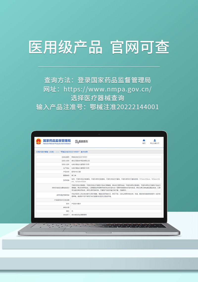 仙万里 WLM2002S 耳挂式非灭菌医用外科口罩 蓝色 单只独立装 1只/袋 50袋/盒-均码