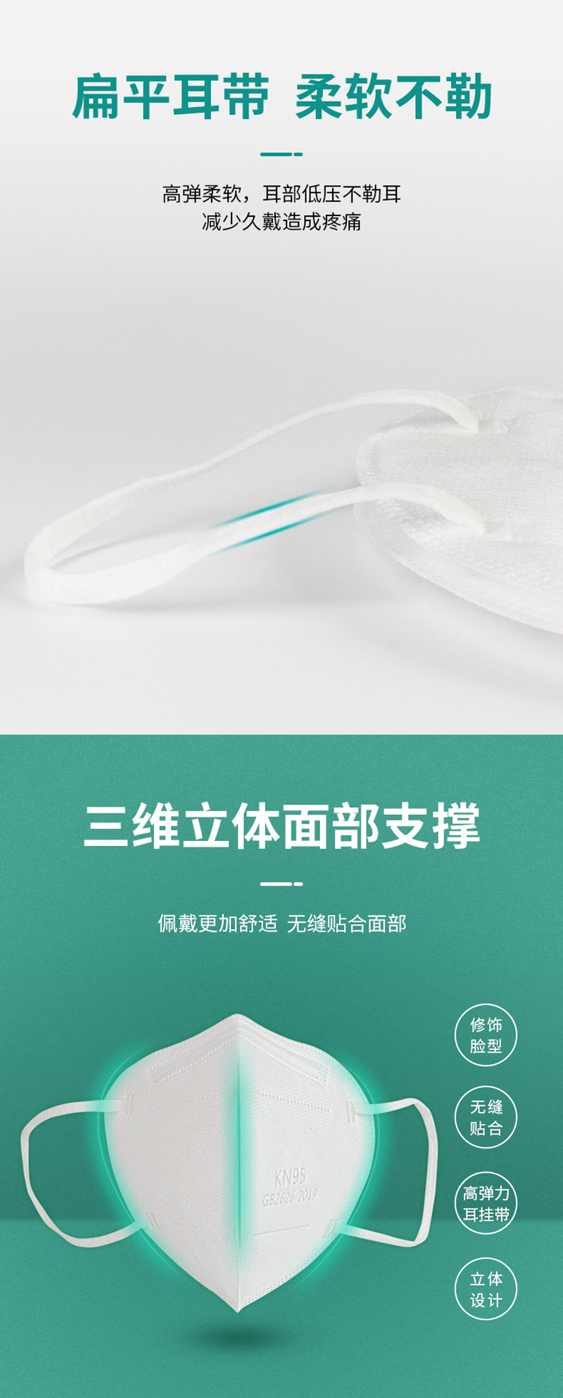 仙万里 WLM2013-KN95 KN95耳挂式折叠口罩-耳戴式