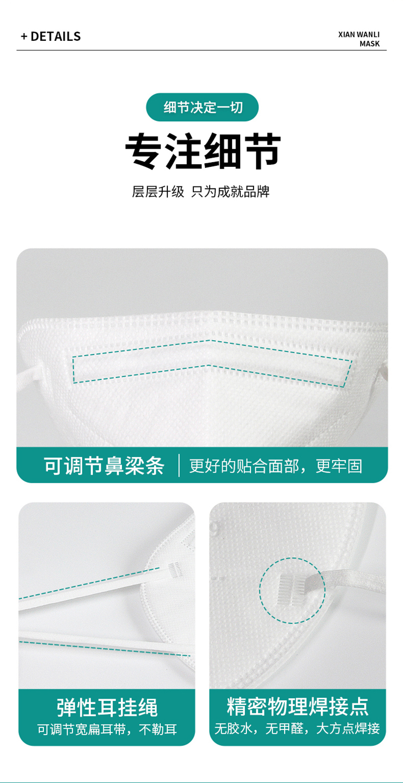 仙万里 WLM2013-KN95 KN95耳挂式折叠口罩-耳戴式