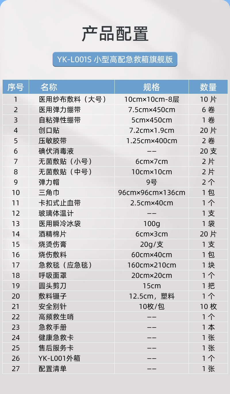 优科先行 YK-L001S 小型高配急救箱旗舰版-12寸-印字