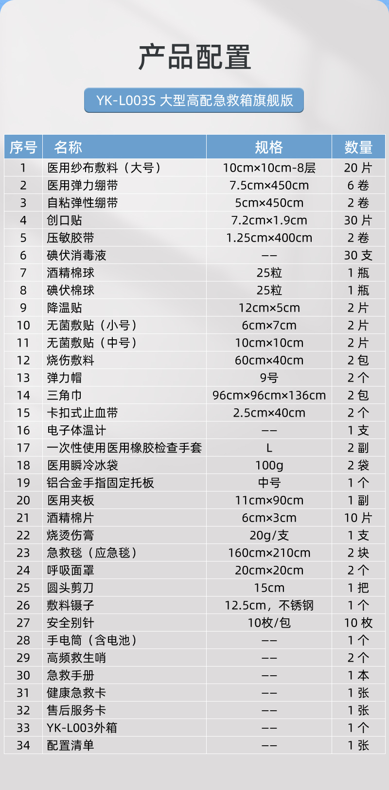 优科先行 YK-L003S 大型高配急救箱旗舰版-16寸-印字