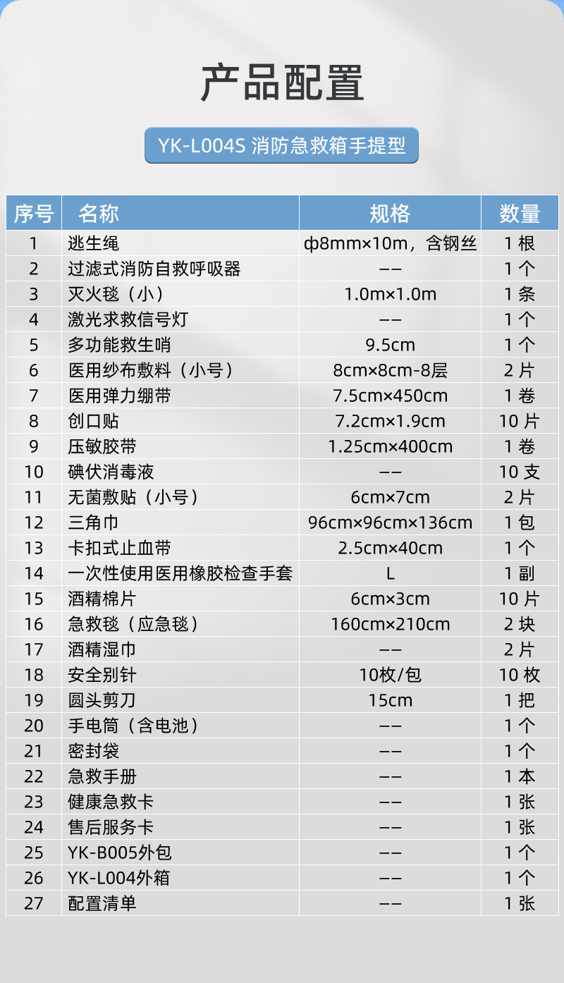 优科先行 YK-L004S 消防急救箱手提型-16寸-印字