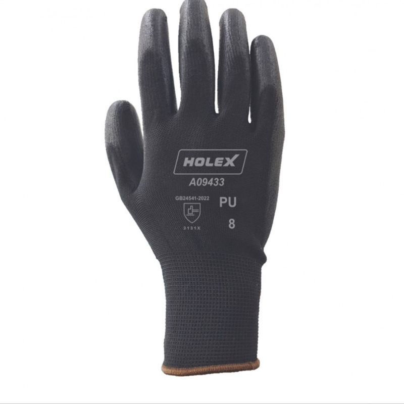 Holex PU 涂掌手套 黑 1副  （包装规格：12副/袋） A09433