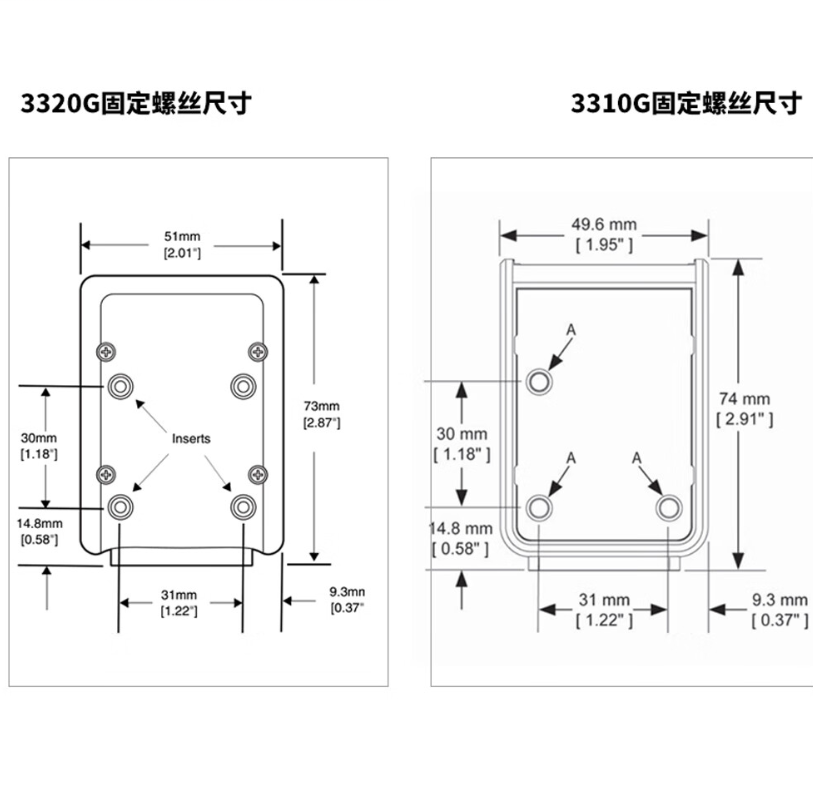 霍尼韦尔 3320G 条码扫描枪固定式扫码平台有线一二维码扫码器流水线专用-黑色