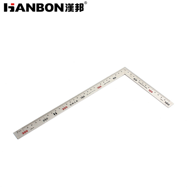 汉邦 131530 专业级不锈钢整体加厚钢拐尺  刻度清晰  测量准确 