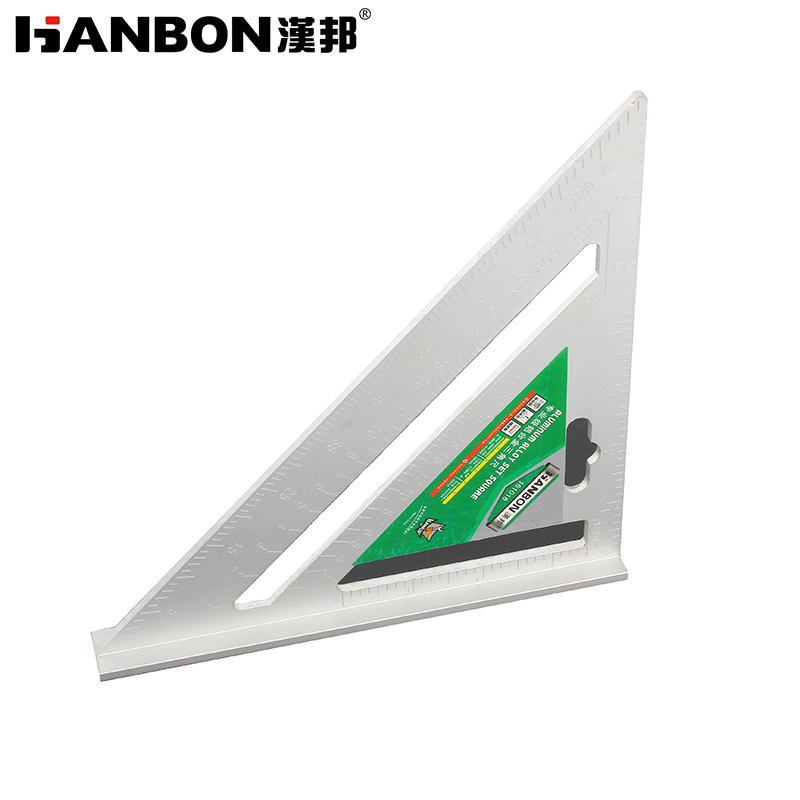 汉邦 161018 专业级铝合金座三角尺  刻度清晰  测量准确-180mm