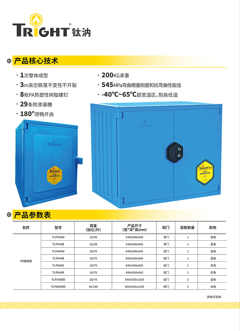 钛汭Tright TLP840R TLP840R 酸碱柜 防腐蚀-橘红色