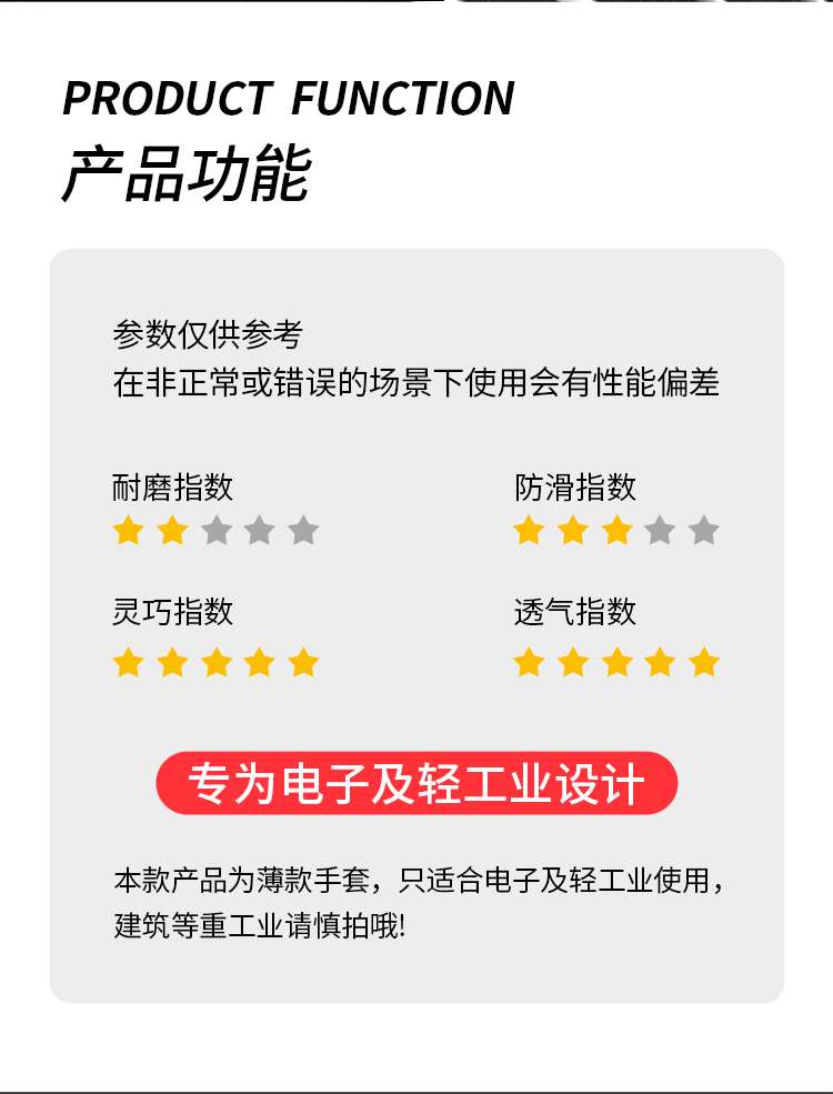 贸正 6002 碳纤维PU凃掌防静电手 独立装 灰色 1双-L