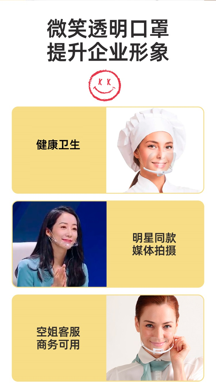 贸正 透明口罩 透明 1只（10只/盒）-半面具