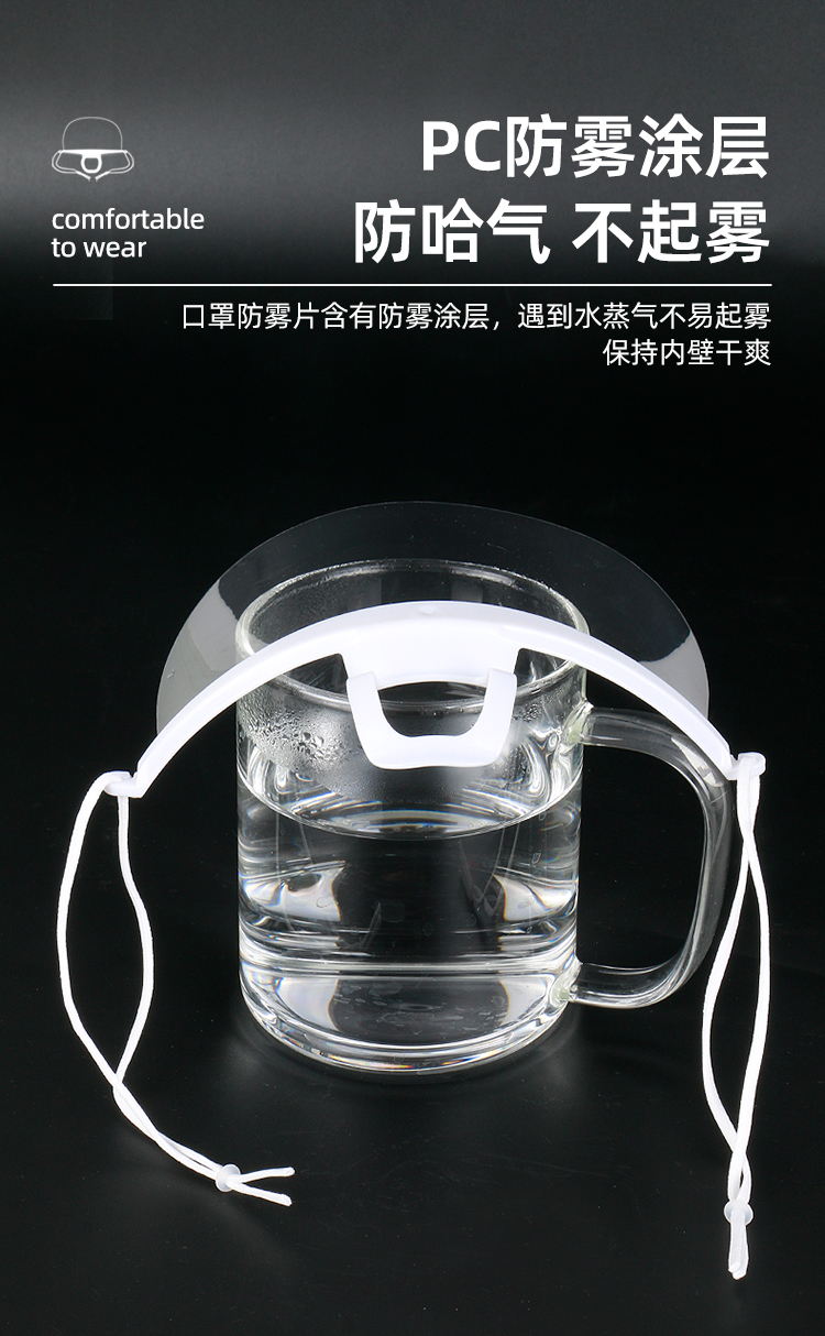 贸正 透明口罩 透明 1只（10只/盒）-半面具