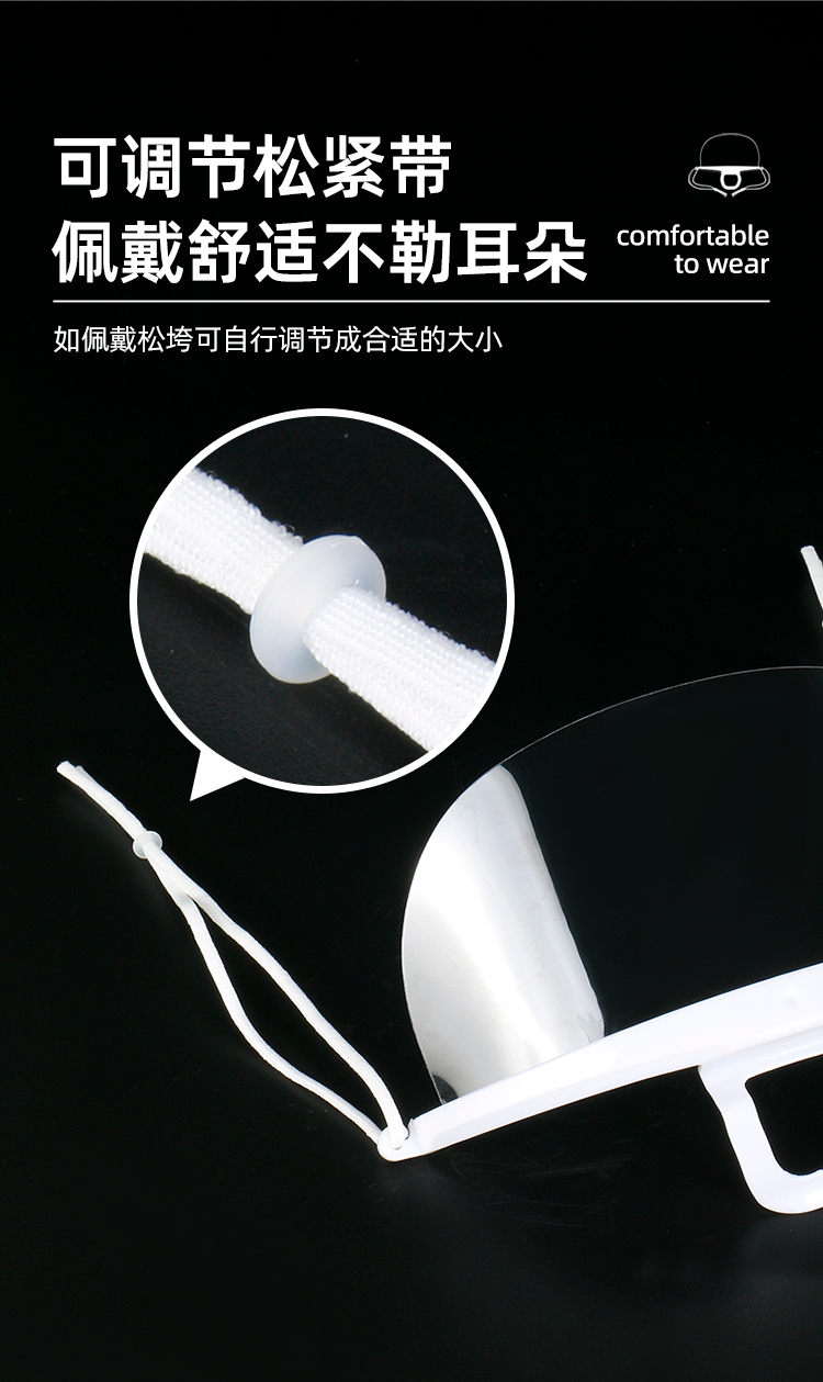 贸正 透明口罩 透明 1只（10只/盒）-半面具