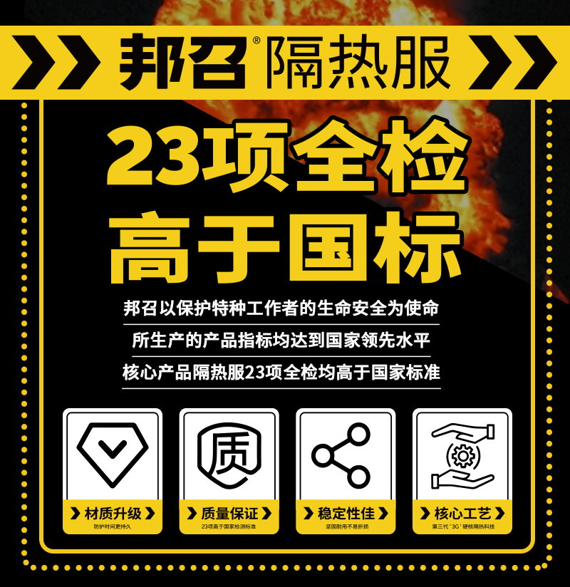 邦召 BHF-BZ016 消防避火防护服 防火阻燃耐高温可穿越1000℃火场防火服消防员避火服-避火服