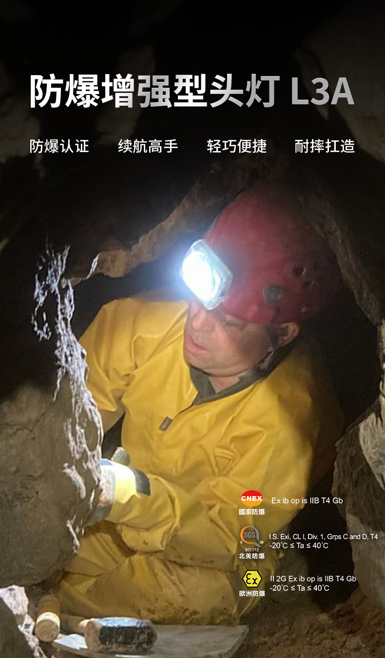 WISDOM WISDOM LAMP 3A L3A 应急救灾国家防爆认证工业照明灯 适用仓库加油站消防巡检-LED