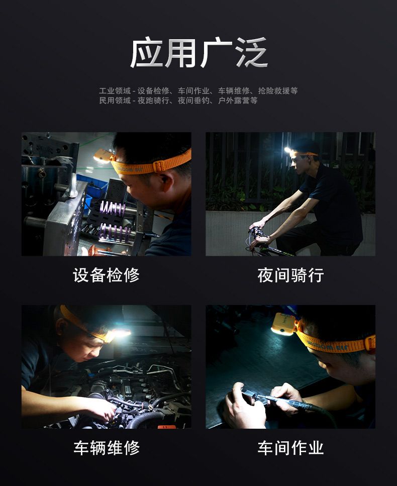 WISDOM WISDOM ELF 超长续航充电 维修户外夜钓防水头戴式工业头灯-否