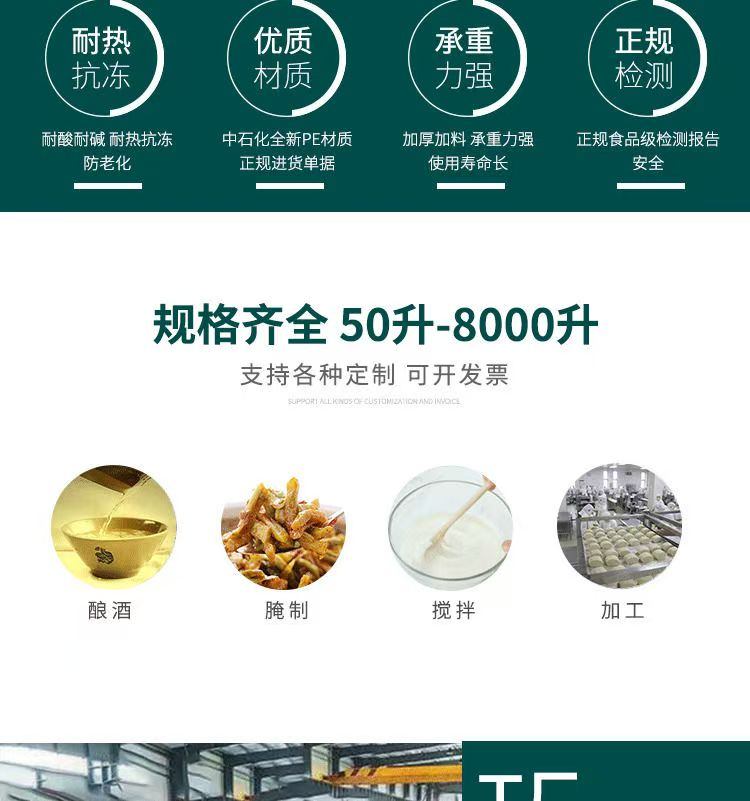 中润 M1500 加厚平底圆桶 塑料牛筋圆桶发酵酿酒养殖腌菜储水桶-白色