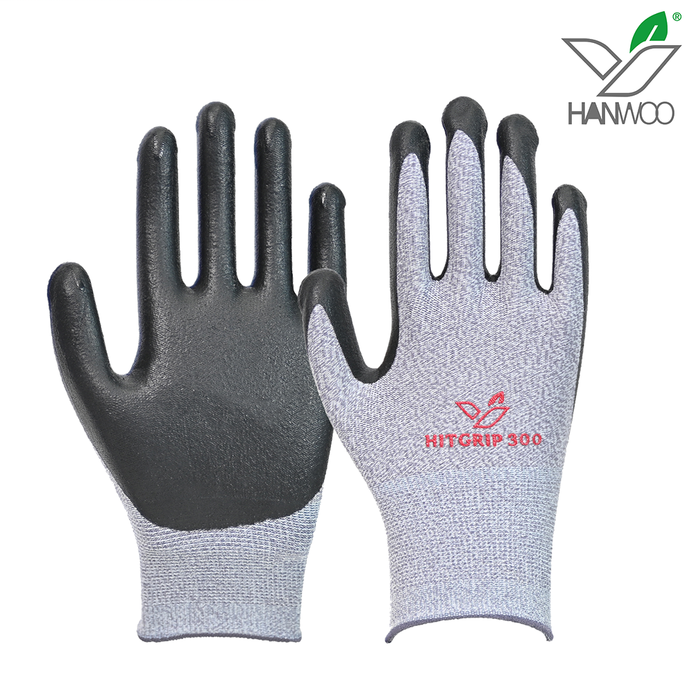 HANWOO 300-S 丁腈安全工作手套 高弹力贴肤舒适款 韩国进口材料-7/S - HANWOO