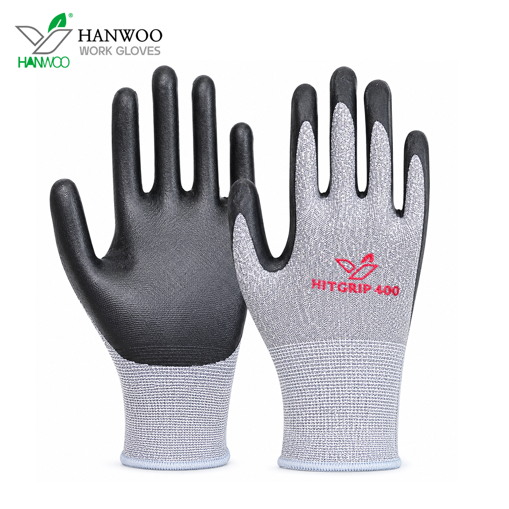 HANWOO 400-S 安全工作手套 粗原丝加厚耐用款 丁腈涂层 韩国进口材料-7/S - HANWOO