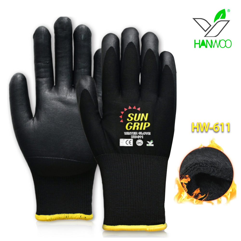 HANWOO SUNGRIP 611-S 611 NBR冬季防寒工作手套 轻便舒适防寒款 韩国进口材料 触屏可用-7/S - HANWOO