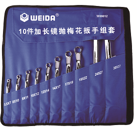 威达WEIDA 加长镜抛梅花扳手 8件套