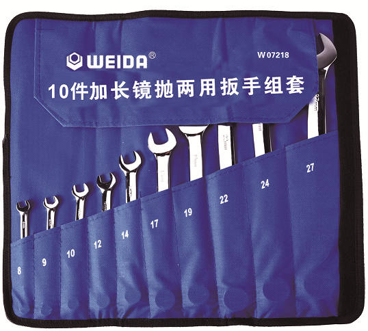威达WEIDA 加长镜抛两用扳手 8件套(8-22)