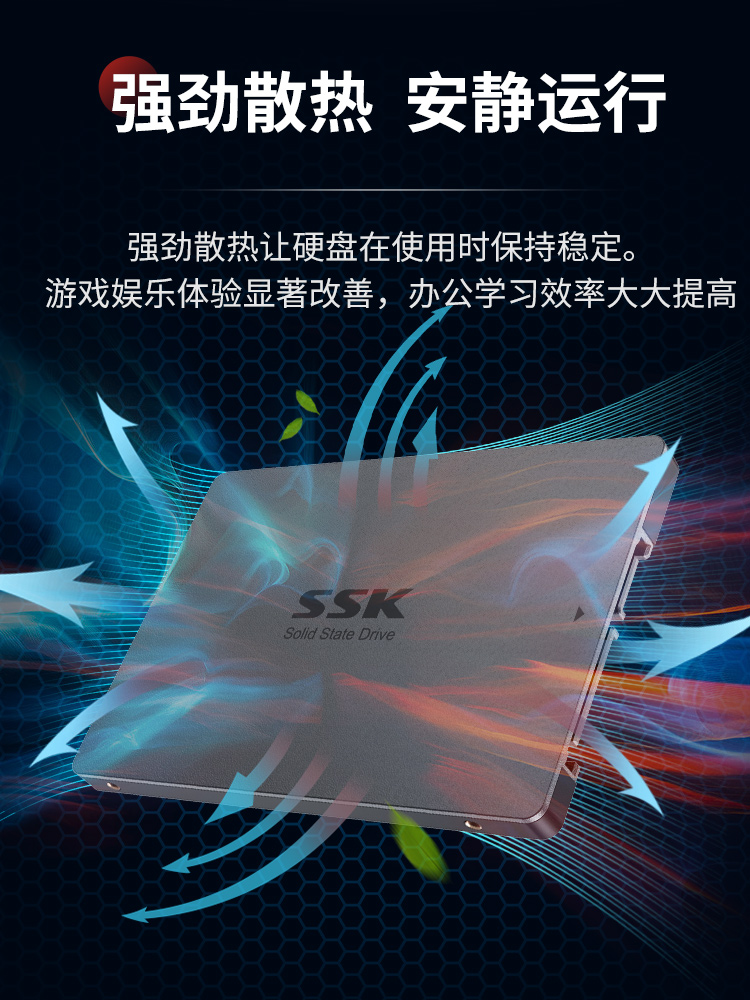 飚王（SSK） HY-SA001 2.5寸SATA固态硬盘 黑色-个