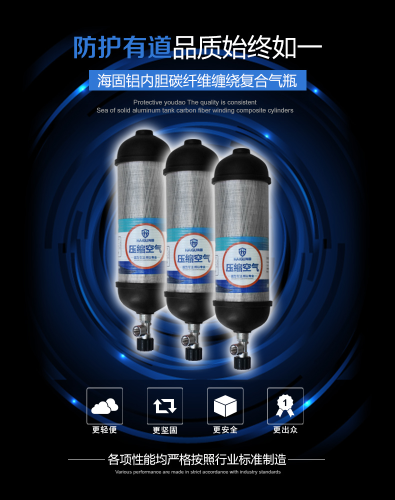 海固 HG-GB-RHZKF6.8/30 自给开路式压缩空气呼吸器（6.8L-HUD款）-6.8L