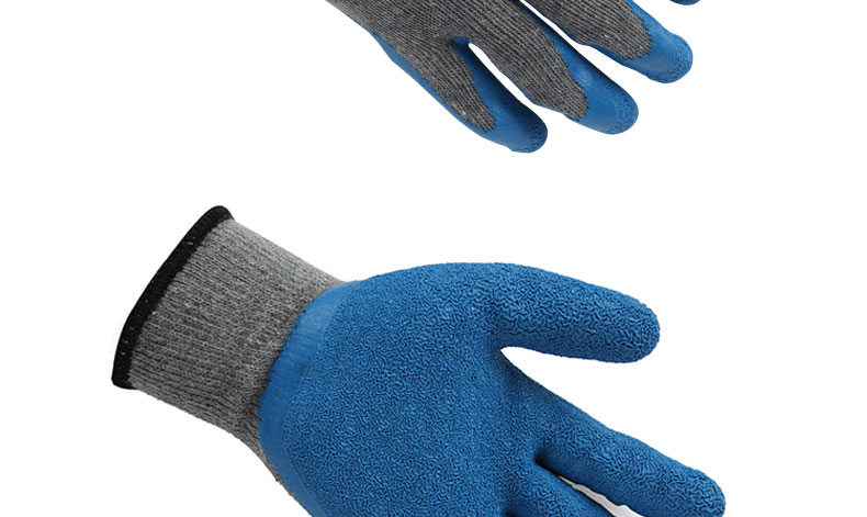 星宇l215 织女星 十针粗涤棉纱线天然乳胶皱纹手套