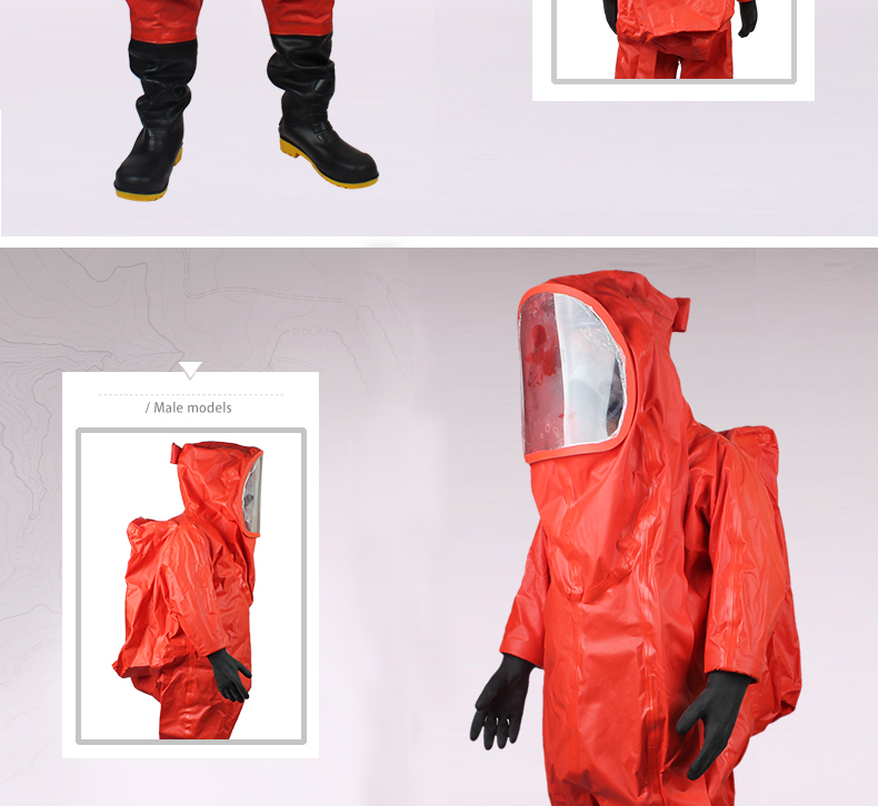 海安特RHF-I-H-A 重型全封闭内置防化服-43码（红色）