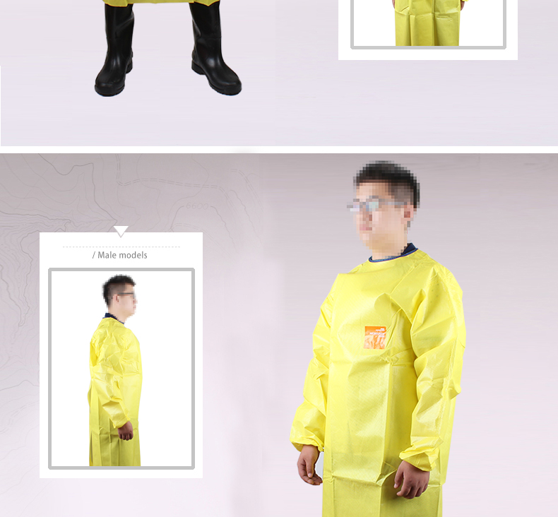微护佳3000黄色YE30-W-99-214-04带袖围裙S-XXXL